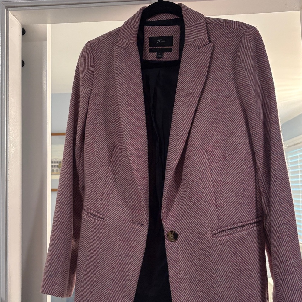 J. Crew Mauve Herringbone Blazer